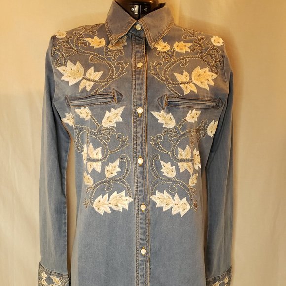 Vintage Collection Cowgirl Denim Button Down Shirt - Picture 1 of 7